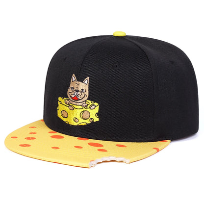 Unisex Cheese Pug Embroidery Hip-hop Hats Baseball Caps Sunscreen Hat Sports Cap Snapback Caps