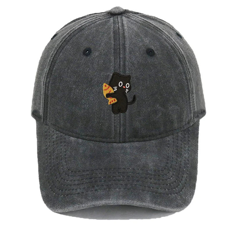 Pizza Cat Corduroy Baseball Cap