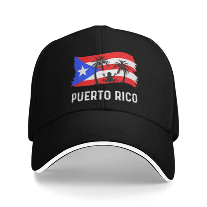 Coqui Frog Puerto Rico Flag Puerto Rican Casual Baseball Cap