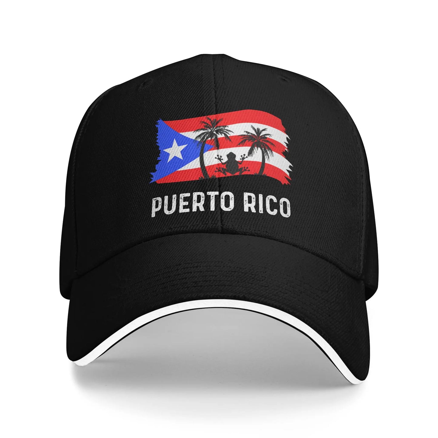 Spring Coqui Frog Puerto Rico Flag Puerto Rican Baseball Cap