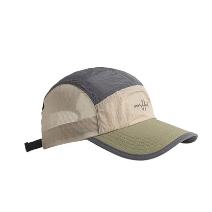 Fashion Plaid Thin Sun Cap Quick-drying Letter Embroidery Sports Running Cap Baseball Cap