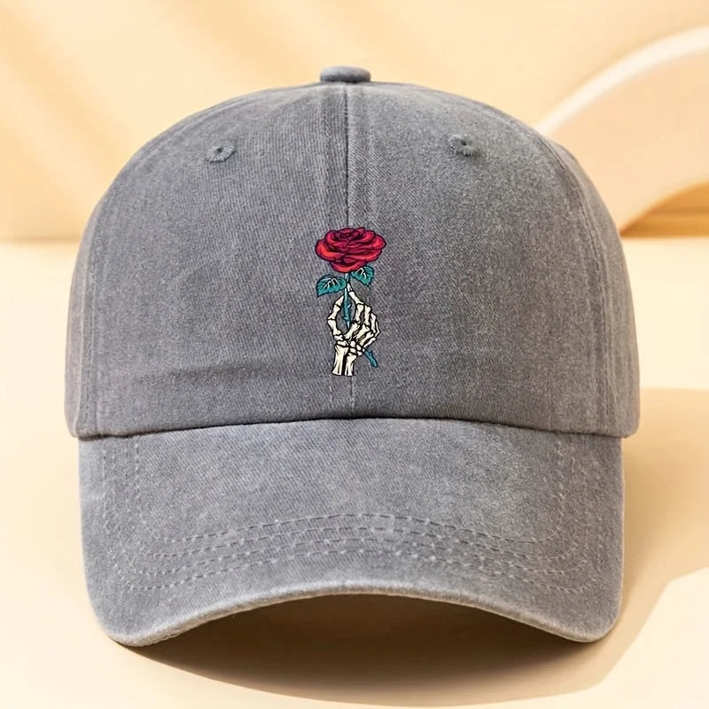 Fashionable Rose Printed Baseball Cap
