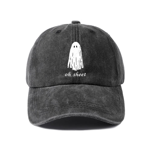 Funny Oh Sheet Ghost Graphic Baseball Cap