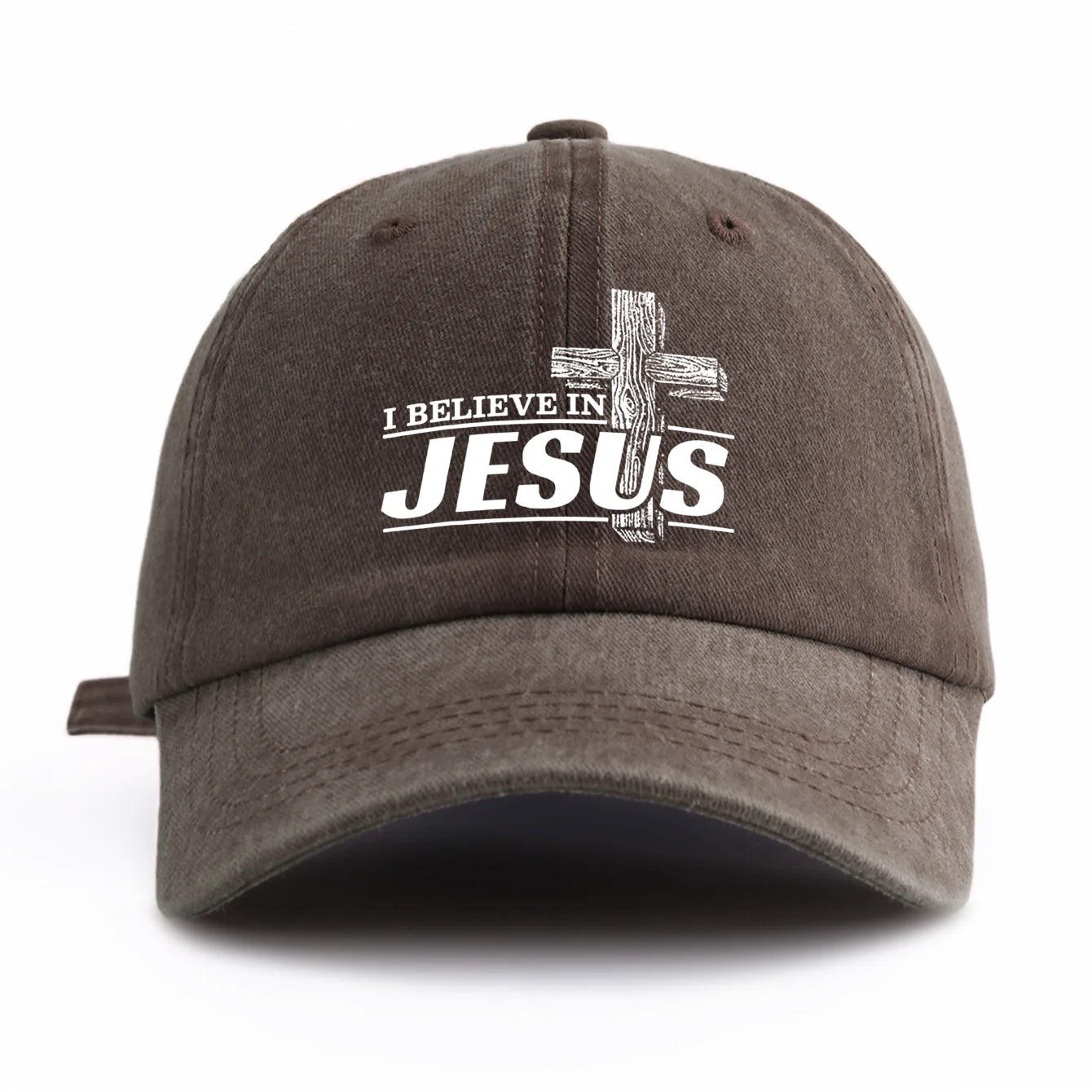 JESUS Print Washed Baseball Cap For Adults