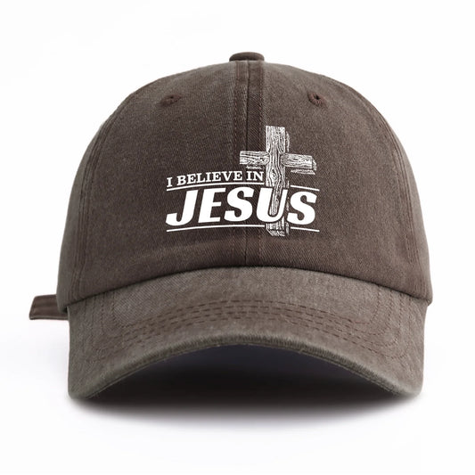 JESUS Print Washed Baseball Cap For Adults