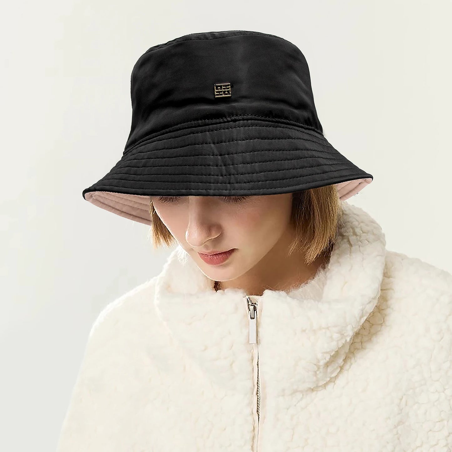 Fashionable Classic New Fisherman Hat Beach Vacation Travel Letter Design Solid Color