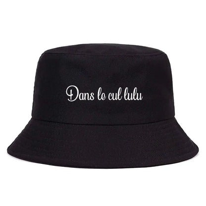 Dans Le Cul Lulu Reversible Bucket Hat Funny French Slang Print Summer Reversible Edgy Streetwear Cap Men Women