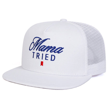 Unisex Mama TRIED Letter Embroidery Hip-Hop Net Hats Snapback Caps Baseball Caps Sunscreen Hat
