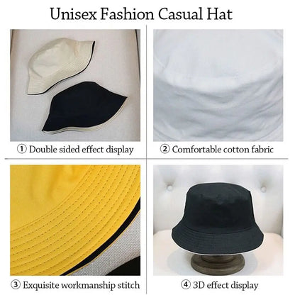 Foldable Double-sided Bucket Hat Summer Sun Hat