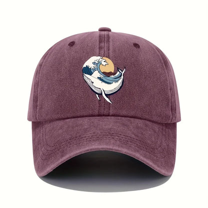 Adjustable Baseball Caps With Surfing And Wave patterns For Both Men And Women