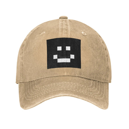 Quackity Merch Smile Logo Washed Denim Cap Casual Baseball Caps