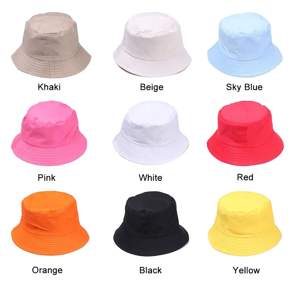 Fashion Cotton Casual Bucket Hat Candy Color Sun Caps Fisherman Cap