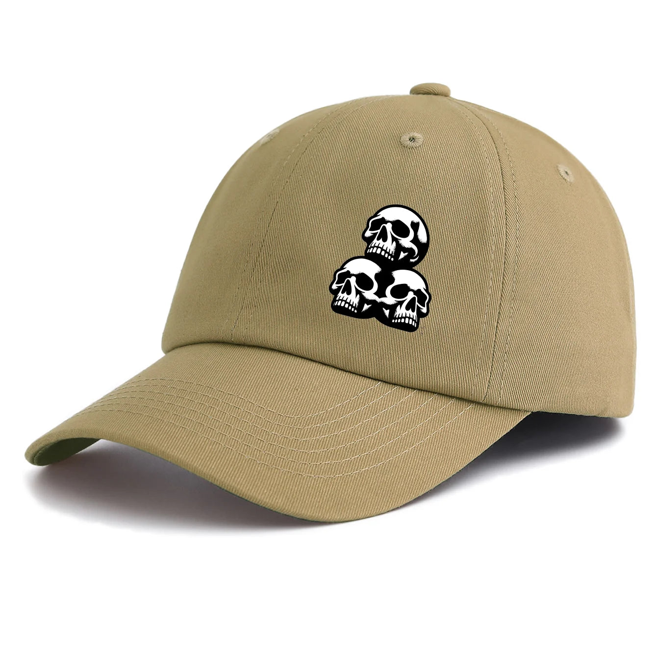 Skull Print Baseball Cap For Adults