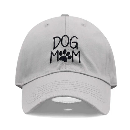 Vintage Washed Cotton DoG MOM Embroidery Baseball Cap For Men Women