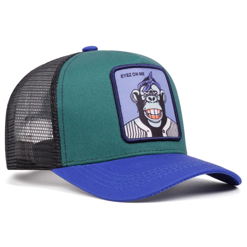 Eyez On Me Grinning Monkey Cartoon Baseball Cap