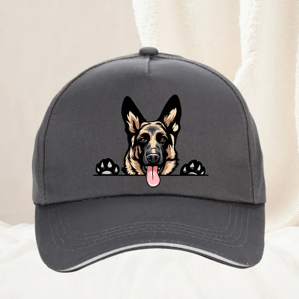 Smiling German Shepherd cartoon Baseball Cap