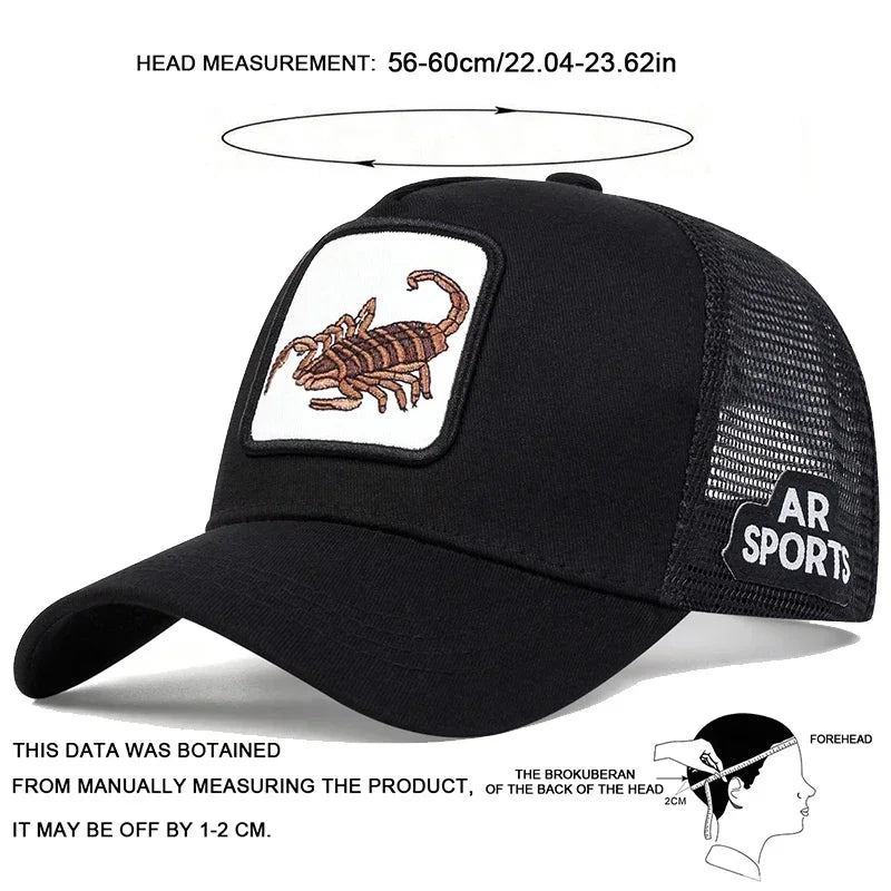 Unisex Scorpion Embroidery Baseball Caps