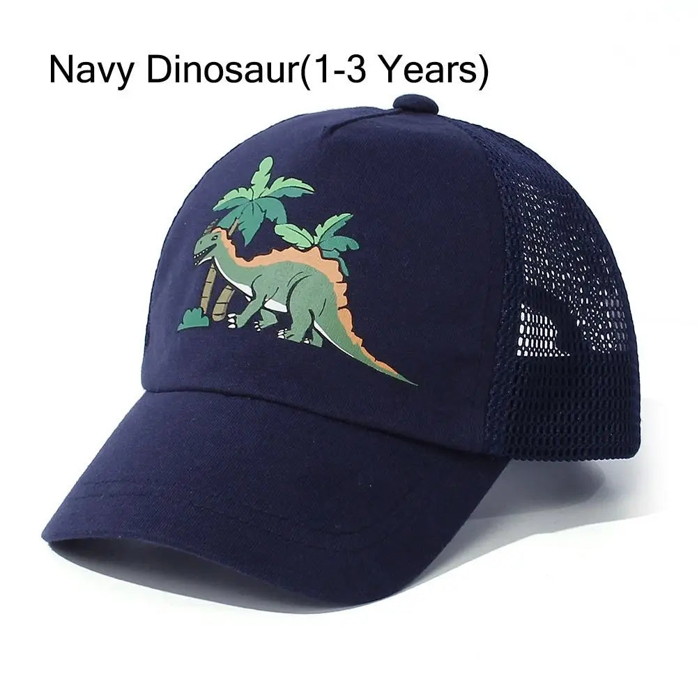 Adjustable Baseball Hat Dinosaur Printed Quick Drying Mesh Baseball Hat