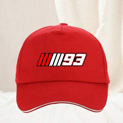 Summer Motorcycle Race Car No.93 Printed Baseball Cap