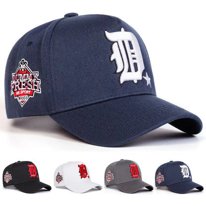 Unisex Gothic D Letter Embroidery Side DUMMY FRESH Baseball Caps