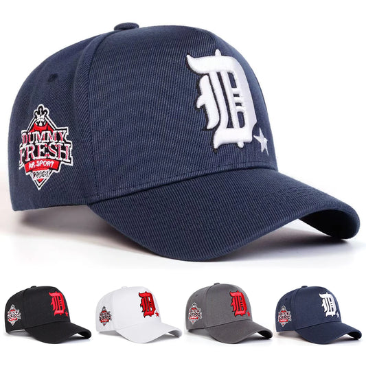 Unisex Gothic D Letter Embroidery Side DUMMY FRESH Baseball Caps