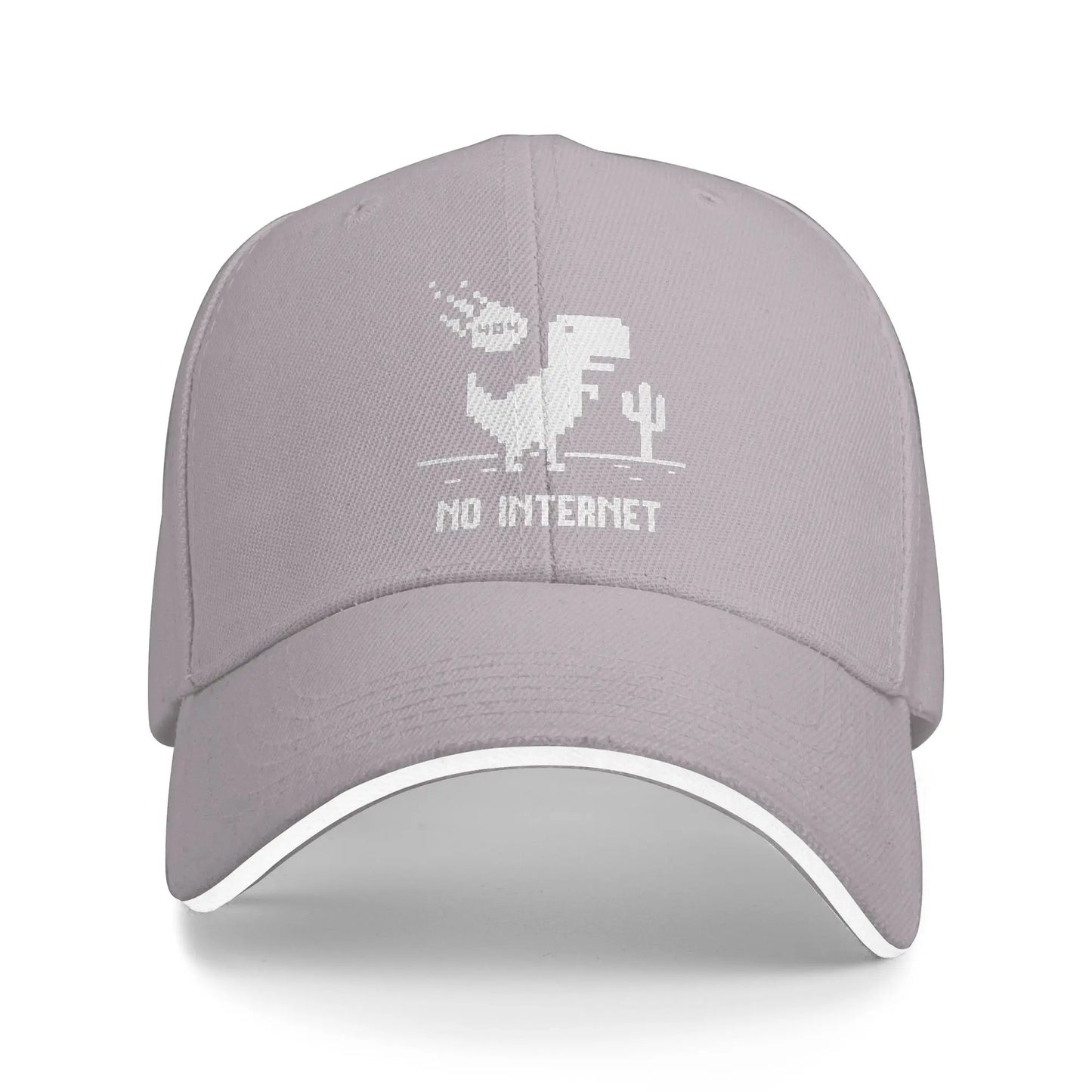 Baseball Cap Funny No Internet T Rex for Programmers Running Hippie