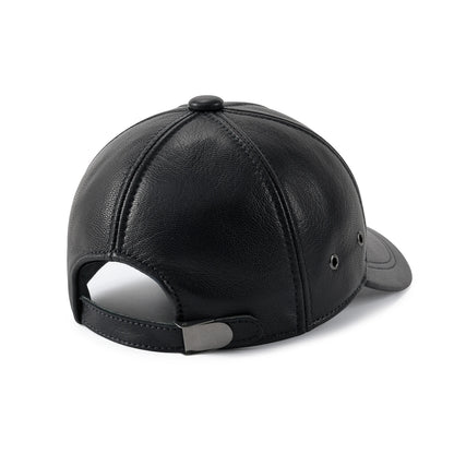 FEINION Men's Baseball Cap Winter Driving Hunting Fishing Hat Genuine Leather Ivy Fashion Beret Flat Cap.