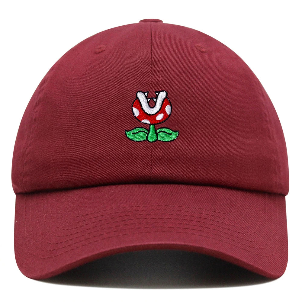 Piranha Plant Dad Hat Embroidered Cartoon Cute Mushroom Baseball Cap