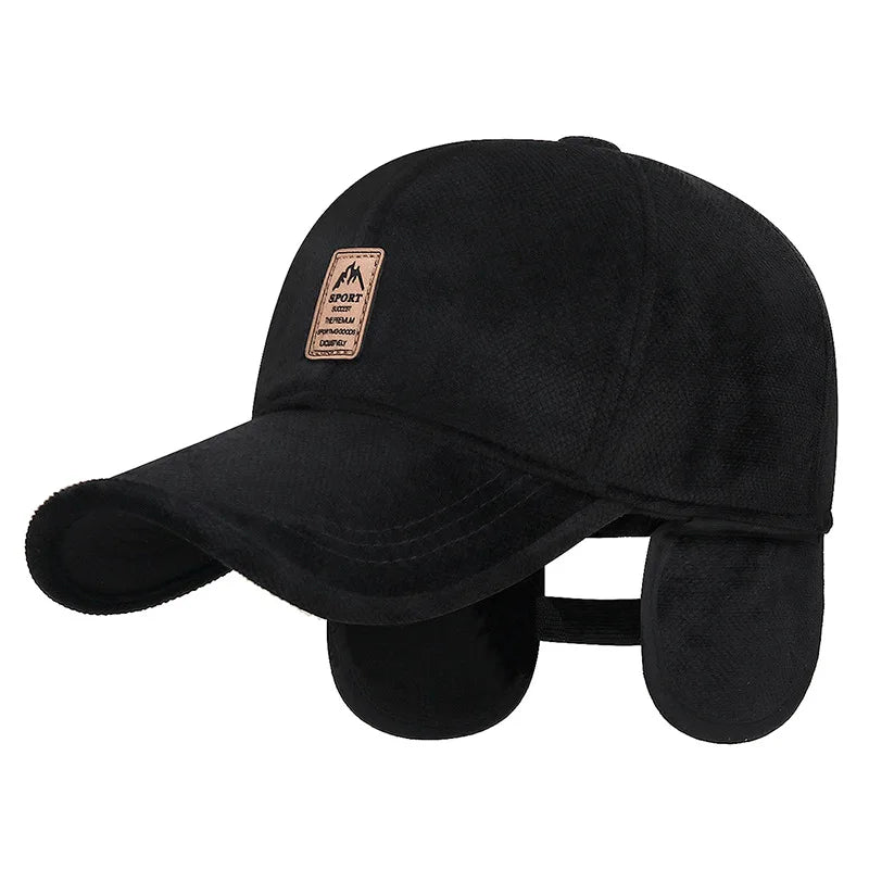 Autumn And Winter Cotton Hat With Fleece Warm Ear Protection Baseball Cap