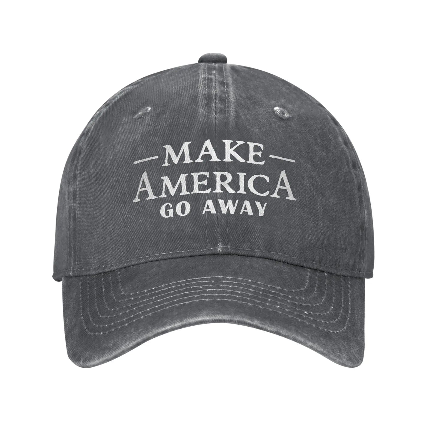 Make America Go Away Unisex Baseball Cap Funny Sarcasm Saying Distressed Denim Hats Vintage Outdoor Workouts Adjustable Sun Cap