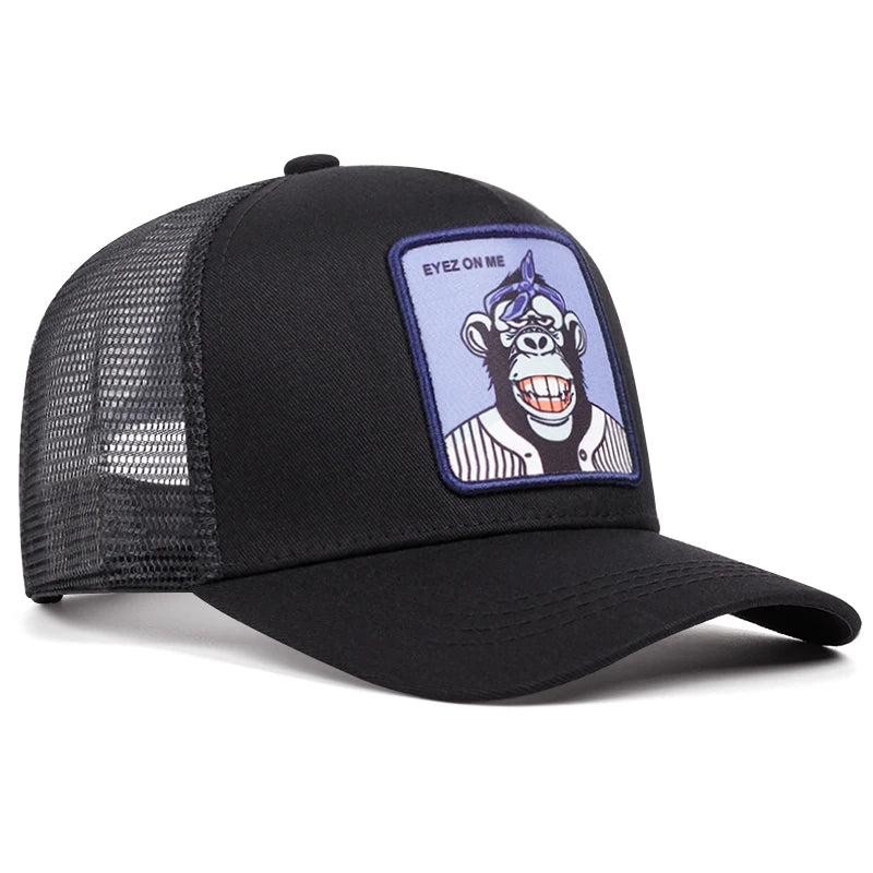 Eyez On Me Grinning Monkey Cartoon Baseball Cap