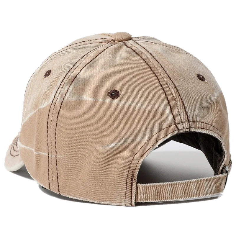 New Women Washed Cotton Cap Letter-A Embroidery Vintage Baseball Caps Female