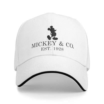 Goofy Checkered Baseball Cap Fashion Cartoon Mickey Mouse Sandwich Hats