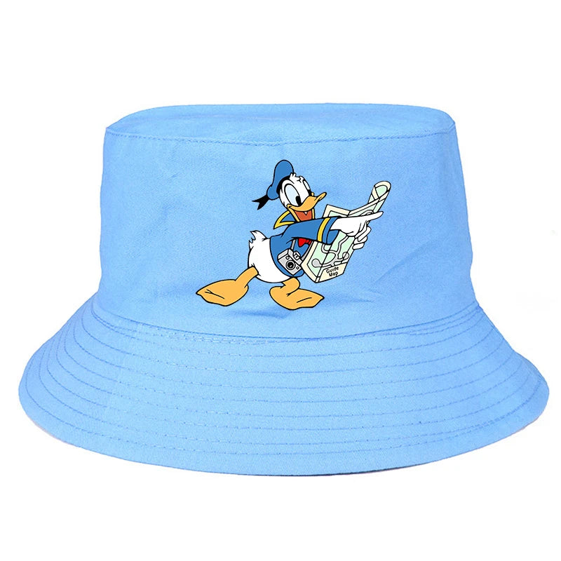 Donald Duck Bucket Hat Daily Hip Hop Amusing Cartoon Vintage Stylish Fisherman Cap