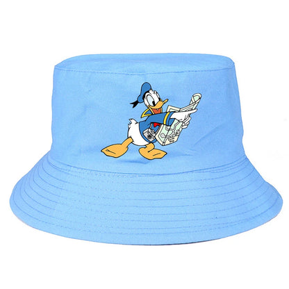 Donald Duck Bucket Hat Daily Hip Hop Amusing Cartoon Vintage Stylish Fisherman Cap