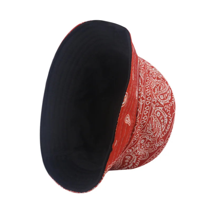 Spring Summer Cashew Print Cap Holiday Sun-Proof Bucket Hat Unisex