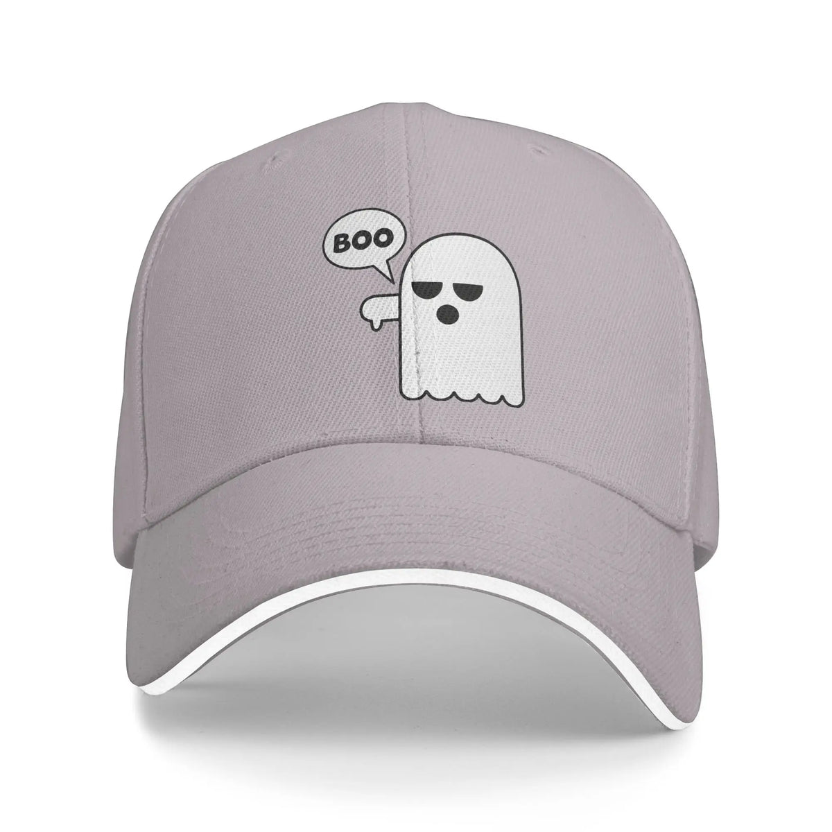 Funny Halloween Booing Ghost Thumbs Down Baseball Cap