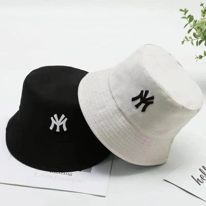 Unisex Letter Embroidery Personality Two-Sided Bucket Hats Fishermen Caps