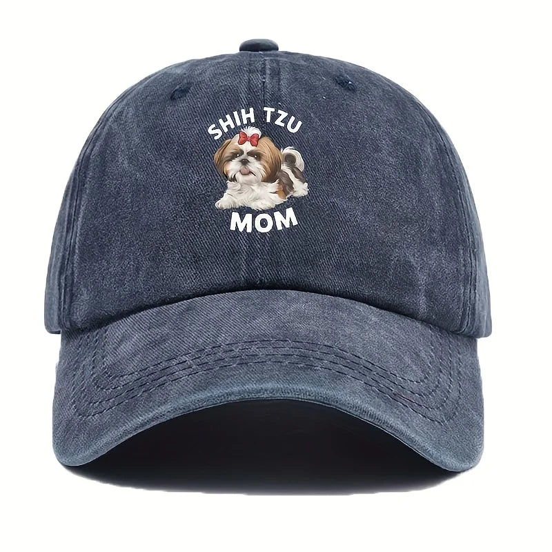 Shih Tzu Mom Red Bow Tie Baseball Cap