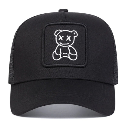 Cute Bear Embroidery Mesh Baseball Hat