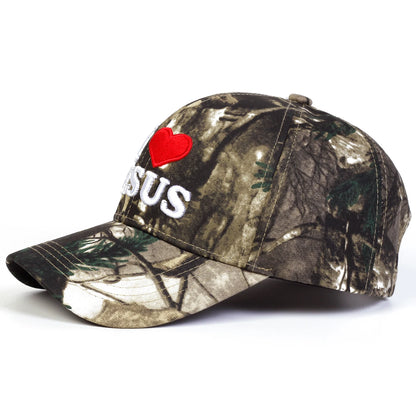Unisex I LOVE JESUS Letter Embroidery Baseball Caps Sunscreen Hat