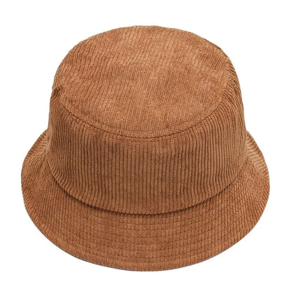 Outdoor Corduroy Bucket Hat Soft Plush Panama Hat Winter Warm Sun Cap Men Women
