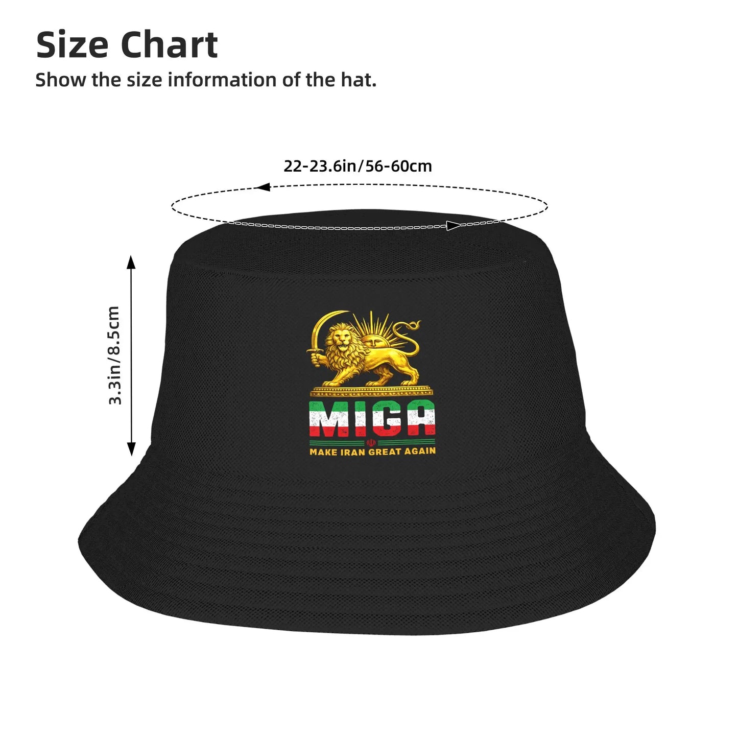 Iranian Make Iran Great Again Emblem Of Iran MIGA Bucket Hat