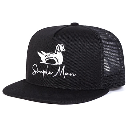 Unisex Simple Man Duck Embroidery Hip-hop Net Hats Baseball Caps Sunscreen Hat Snapback Caps