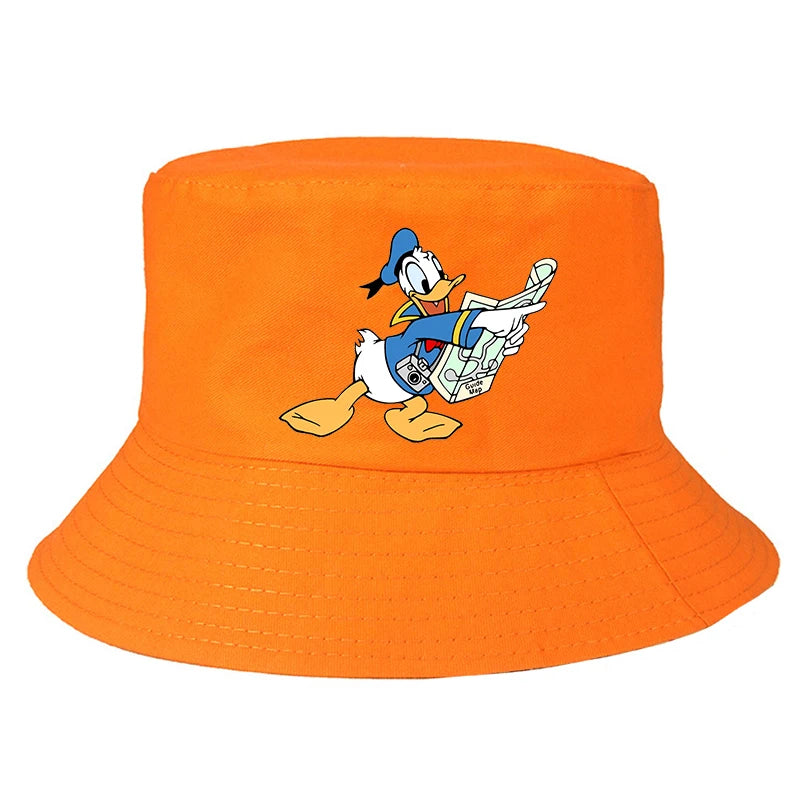 Donald Duck Bucket Hat Daily Hip Hop Amusing Cartoon Vintage Stylish Fisherman Cap