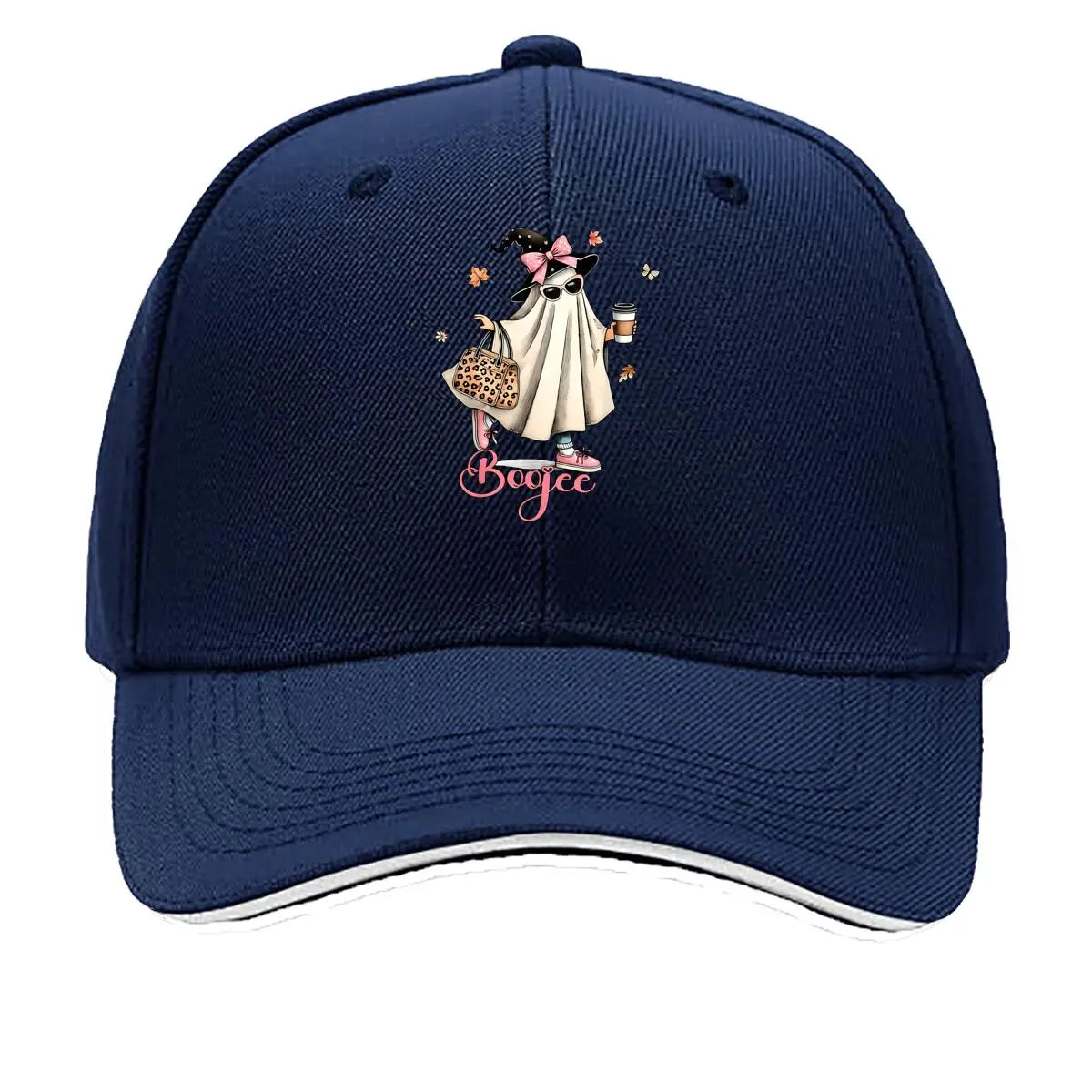 Boojee Halloween Ghost Leopard Bag Coffee Sandwich Baseball Cap