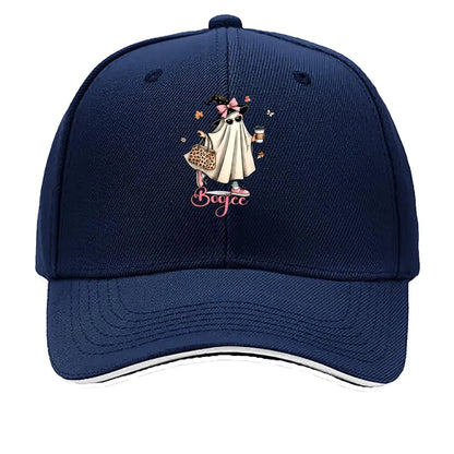 Boojee Halloween Ghost Leopard Bag Coffee Sandwich Baseball Cap