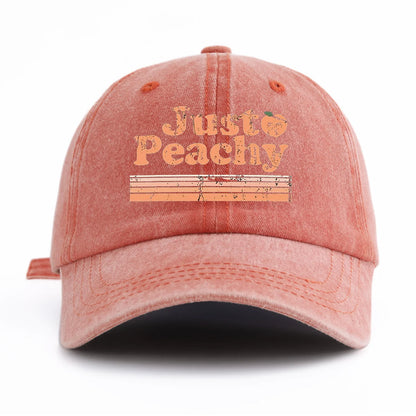 JUST PEACHY Print Washed Baseball Cap for Adults