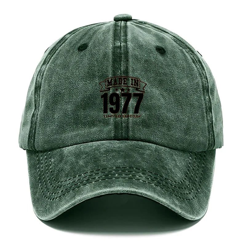 Vintage Washed Cotton Baseball Cap For Men Women Retro 1977
