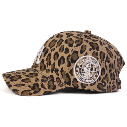Unisex Gothic LA Embroidery Leopard Print Baseball Caps Spring Autumn